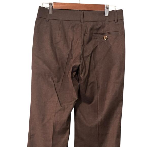 Brunello Cucinelli Brown Straight Leg Wool Pants •Women 4• Made In Italy Career - Picture 4 of 12